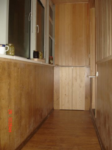 Отделка лоджии деревом. Вариант 2. Фото 1